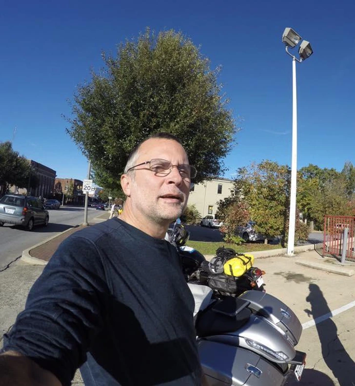"I took off my helmet to let my hair breathe."