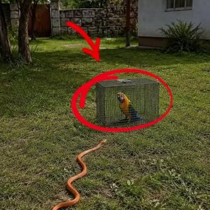Giant Snake Approaches Parrot in Cage—Then Its Caring Owner Decides to Help