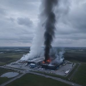 A few hours ago a big fire broke out in M...